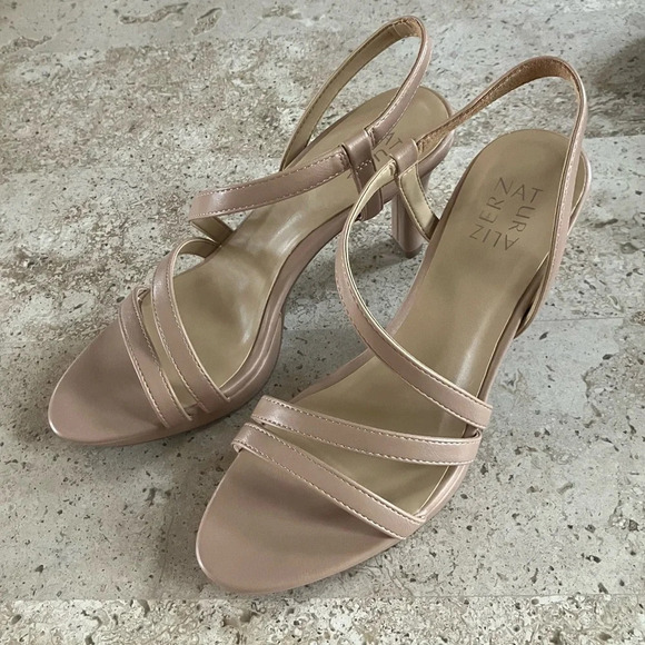 NWOB Naturalizer Brenta Strappy Platform Dress Sandal Tan Faux Leather 9.5 - Picture 10 of 13